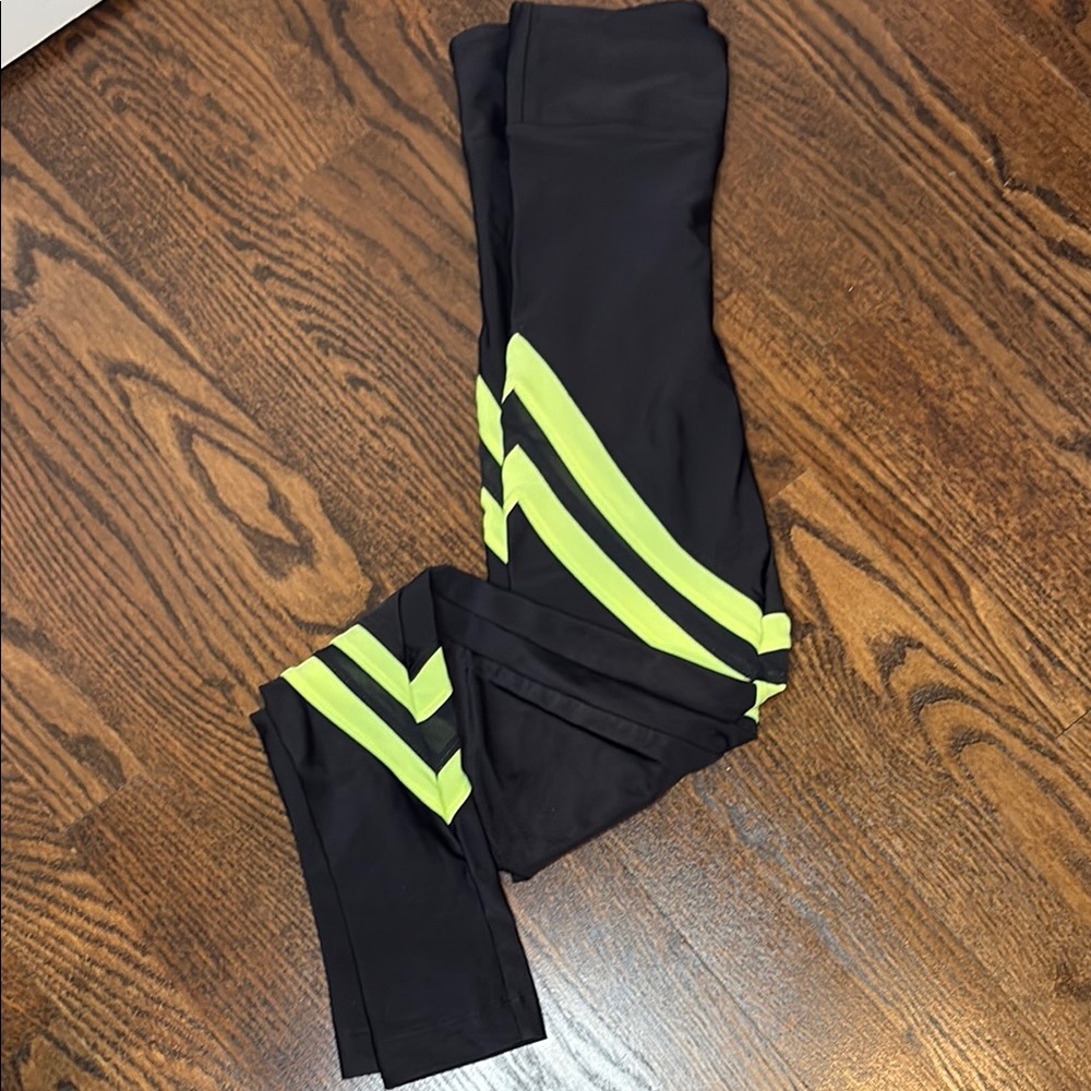 Koral Black and Green High-Waisted Leggings